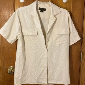 Silk button down top small